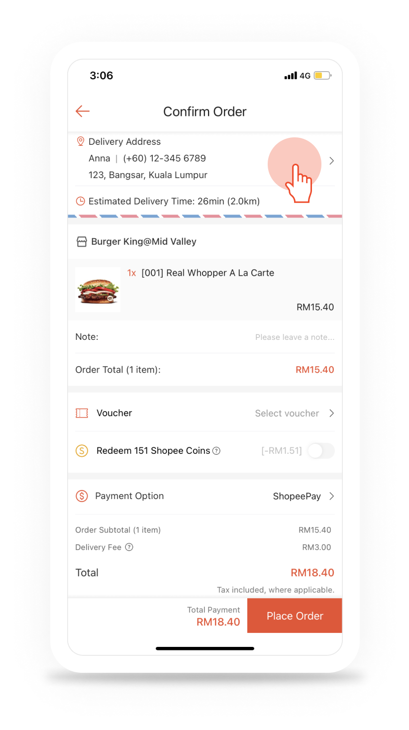 ShopeeFood Order Page